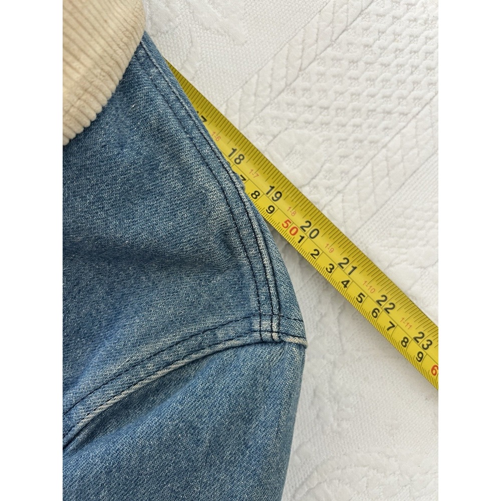 Vintage LL Bean Denim Barn Coat Mens XL Wool Liner Corduroy Collar Chore Jacket - Picture 10 of 16